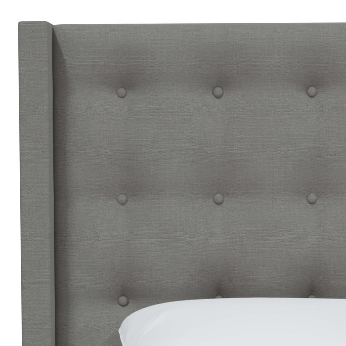 Joss and Main Harcourt Upholstered Solid Wood Wingback Headboard