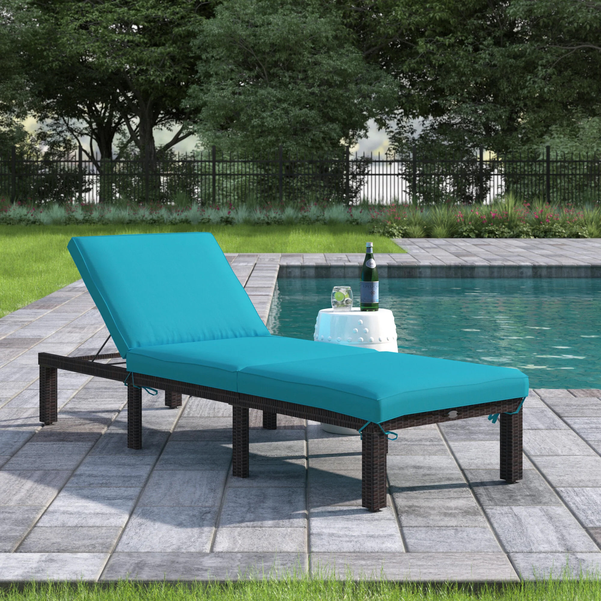 turquoise lounge chair cushions