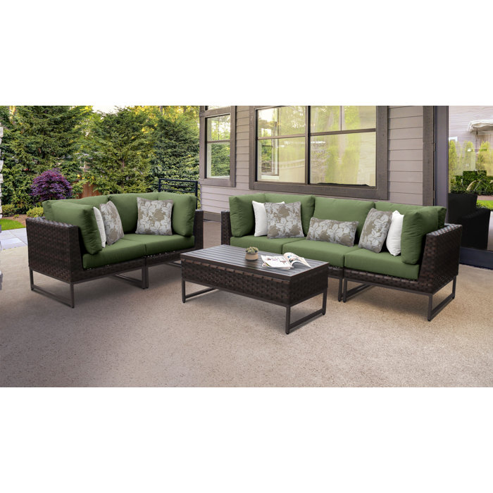 Joss and Main Nauvoo 6 Piece Rattan Sectional Seating Group