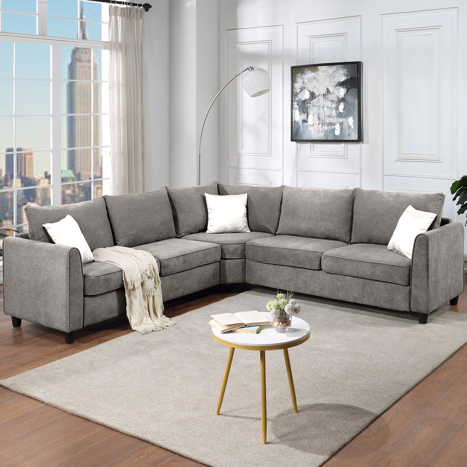Latitude Run® 100*100“ Big Sectional Sofa Couch L Shape Couch For Home