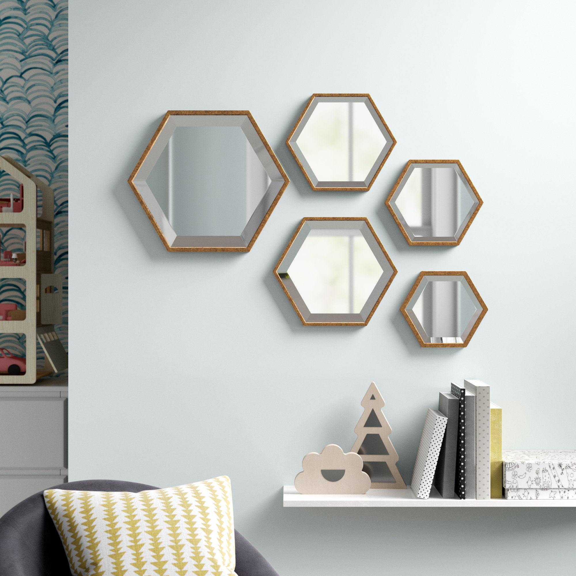 George Oliver 5 Piece Daniqua Modern Contemporary Mirror Set Reviews Wayfair