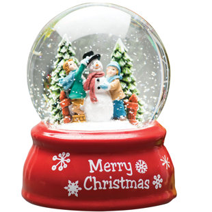 Snow Globe Christmas Glass Water Globe with Music Red Car Water Ball Decoration Musical Crystal Ball,Santa