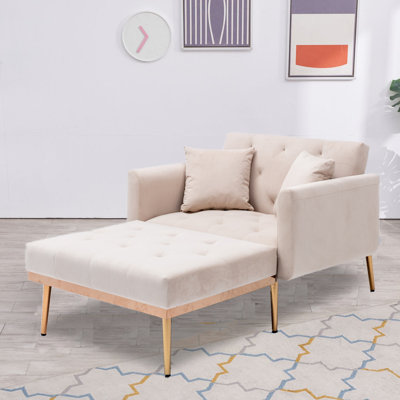Kubrick Tufted Square Arms Reclining Chaise Lounge