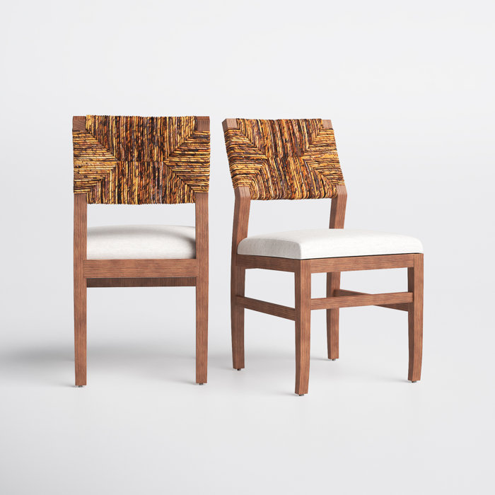Joss and Main Sasha Upholstered Side Chair in White/Nova Brown