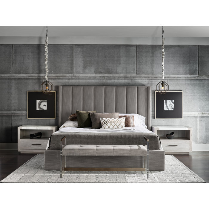 Wade Logan Odie Upholstered Shelter Bed Complete Queen