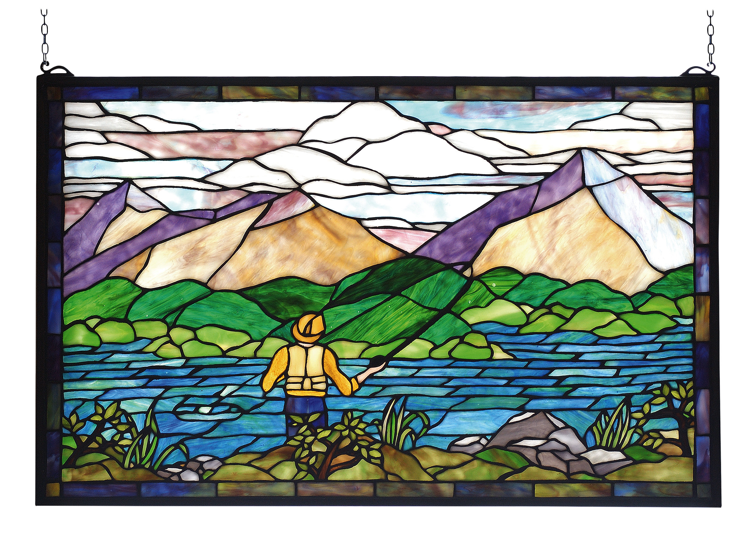 Meyda Tiffany Fly Fishing Stained Glass Window Wayfair