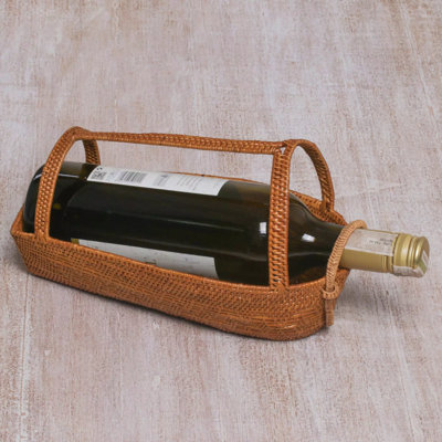 Kleist Natural Companion Pandan Leaf 1 Bottle Tabletop Wine Bottle Rack