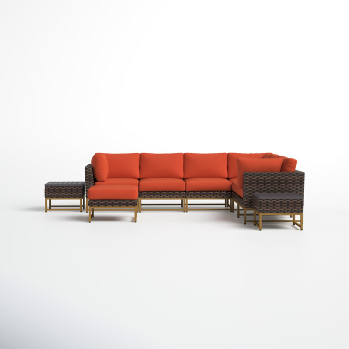 Joss and Main Nauvoo Wicker/Rattan Seating Group with Cushions