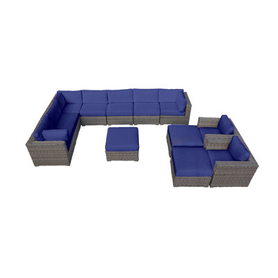 12 Piece Sectional Seating Group with Cushions by Cozy Corner Patios