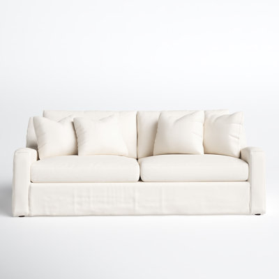 Alanna 88" Cotton Square Arm Slipcovered Sofa with Reversible Cushions by Joss and Main