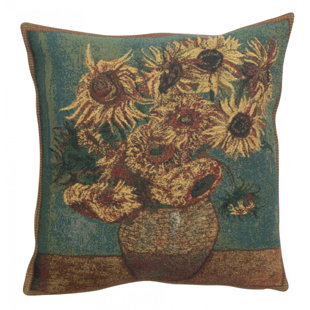 round sunflower pillow