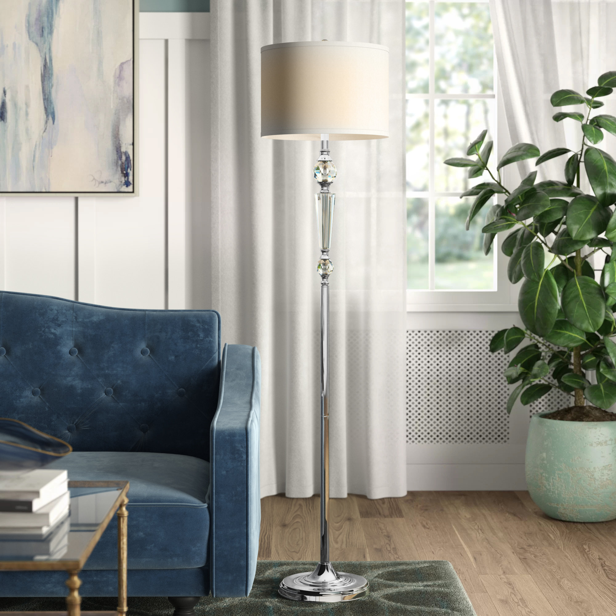 見事な Candice Modern Contemporary Tall Standing Floor Lamp Brushed Nickel Du  - 照明部品、パーツ - smssvg.org