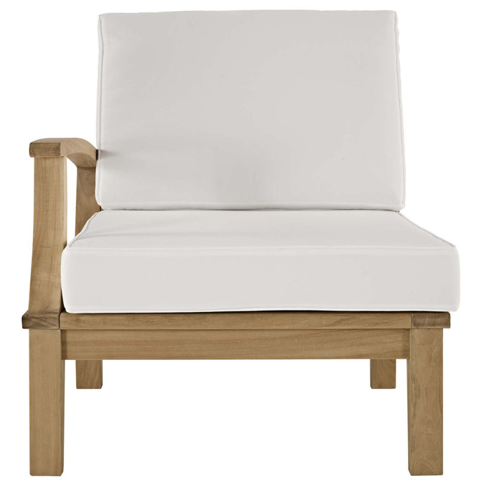 Joss and Main Teak Patio Chair with Cushions