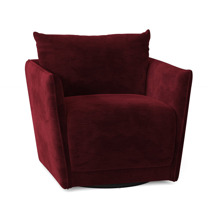Joss and Main Gertrude 34" Wide Polyester Swivel Armchair