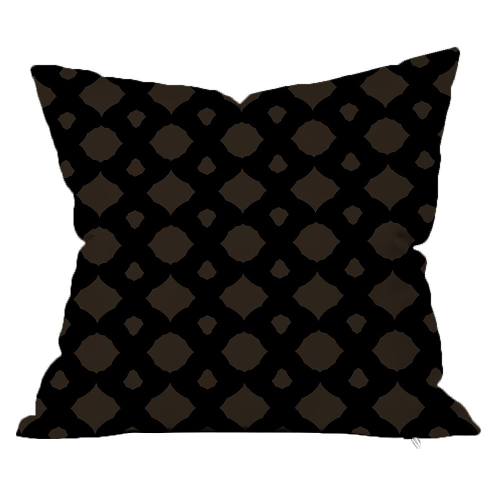 black geometric throw pillows