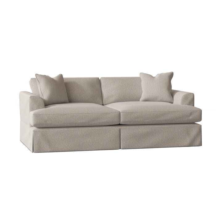 Wayfair Custom Upholstery Lucia 93" Recessed Arm Slipcovered Sofa with Reversible Cushions