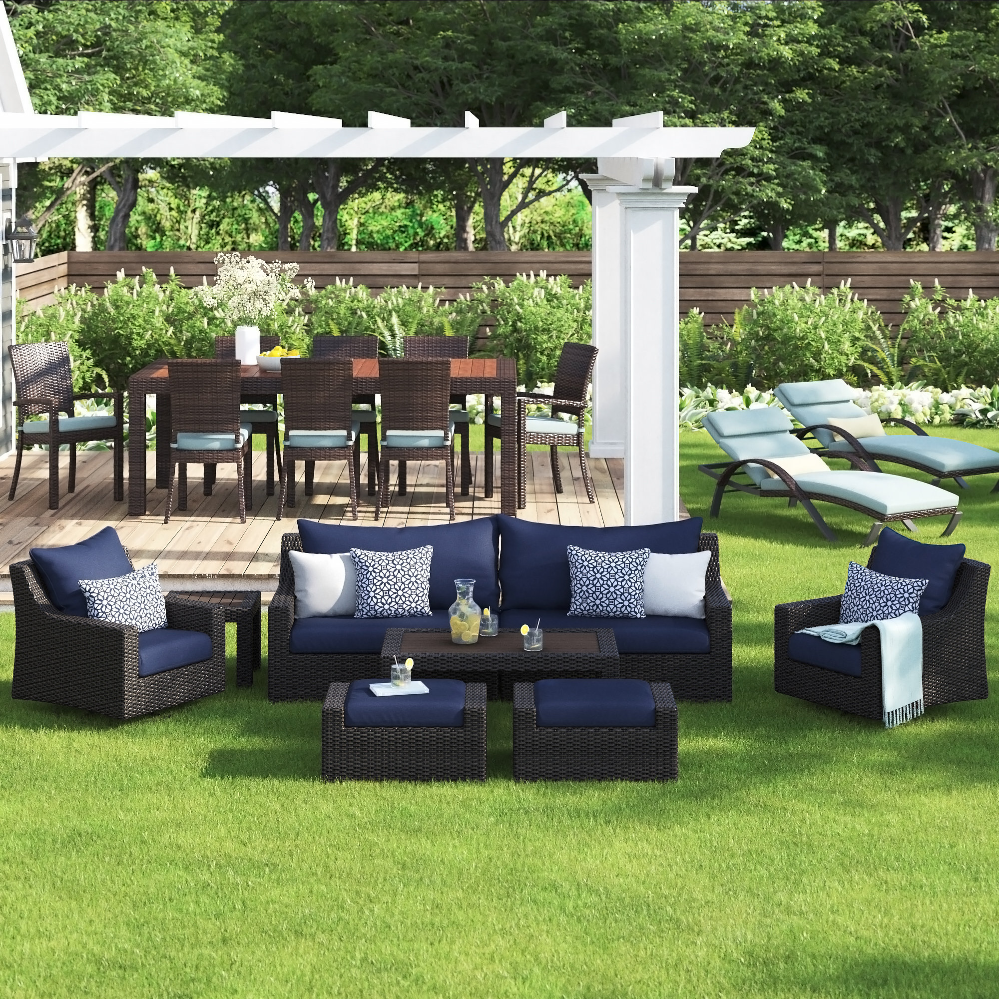 northridge 5 piece conversation set with cushions