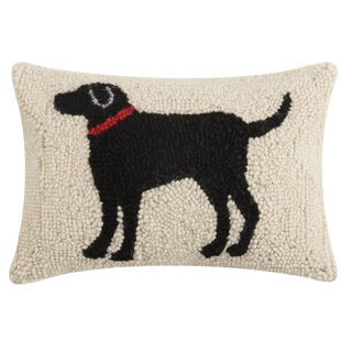 black lab pillows hooked