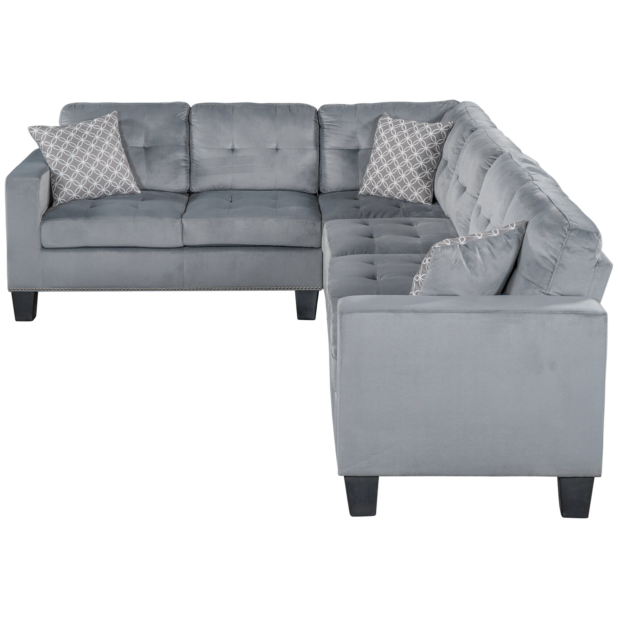 pitkin sectional and pillows