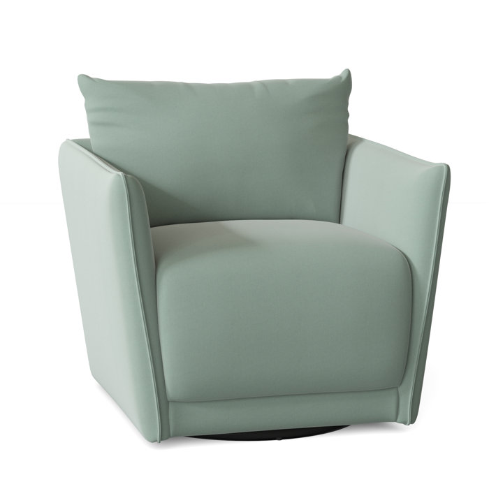 Joss and Main Gertrude 34" Wide Polyester Swivel Armchair