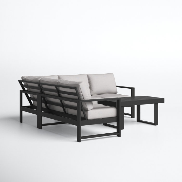 Joss and Main Marti 4 Piece Sectional Seating Group with Cushions