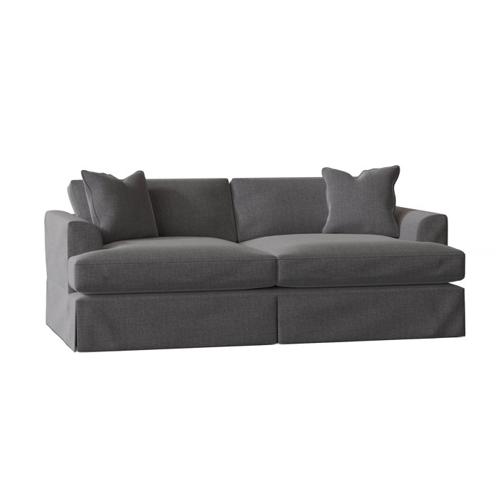Wayfair Custom Upholstery Lucia 93" Recessed Arm Slipcovered Sofa with Reversible Cushions