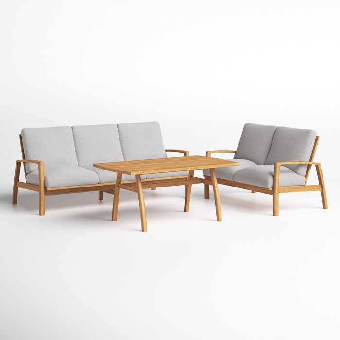 Joss and Main Sean 3 Piece Sofa Seating Group with Cushions
