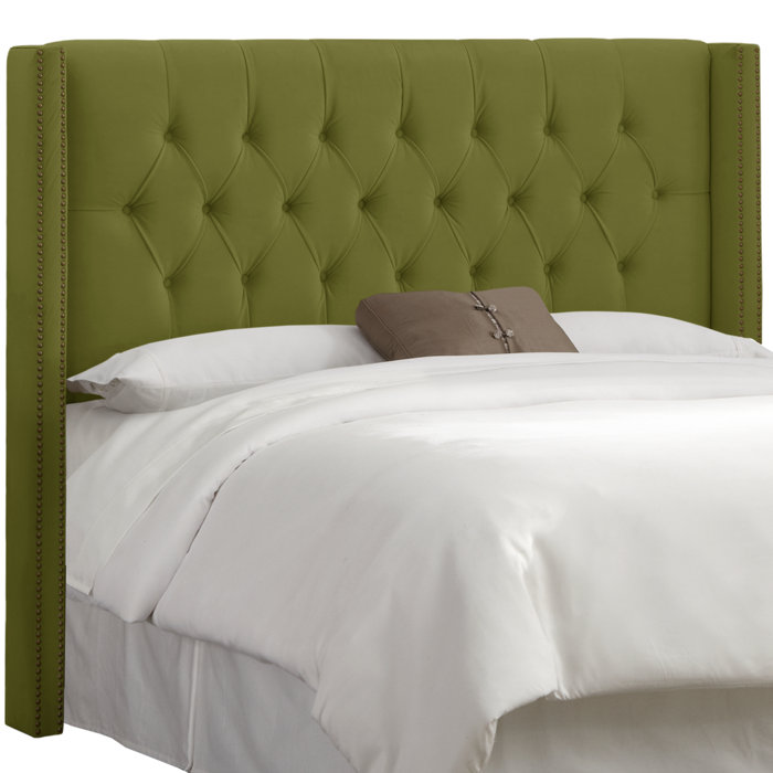 Joss and Main Rhett Velvet Upholstered Wingback Headboard
