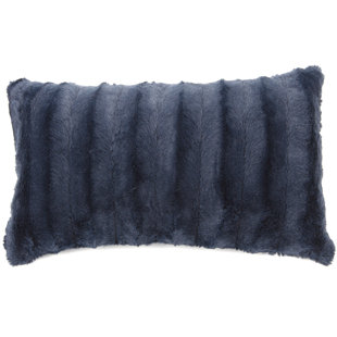 navy fur pillow