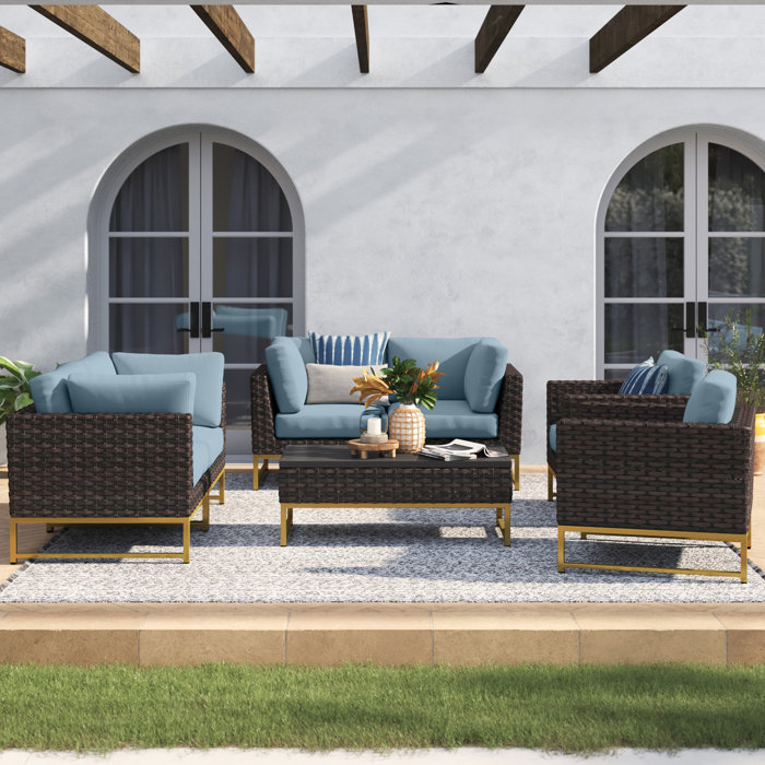 Joss and Main 7 Piece Sectional Seating Group with Cushions