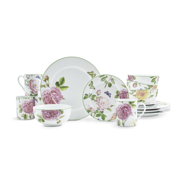 rose pattern dishes