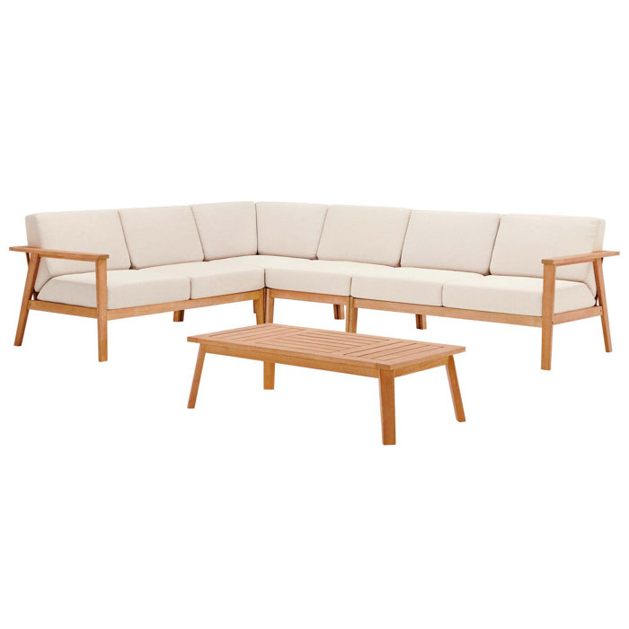 Joss and Main Copeland 5 Pieces Sectional Seating Group with Cushionsc