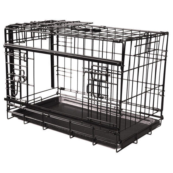 dog crate with slide out tray