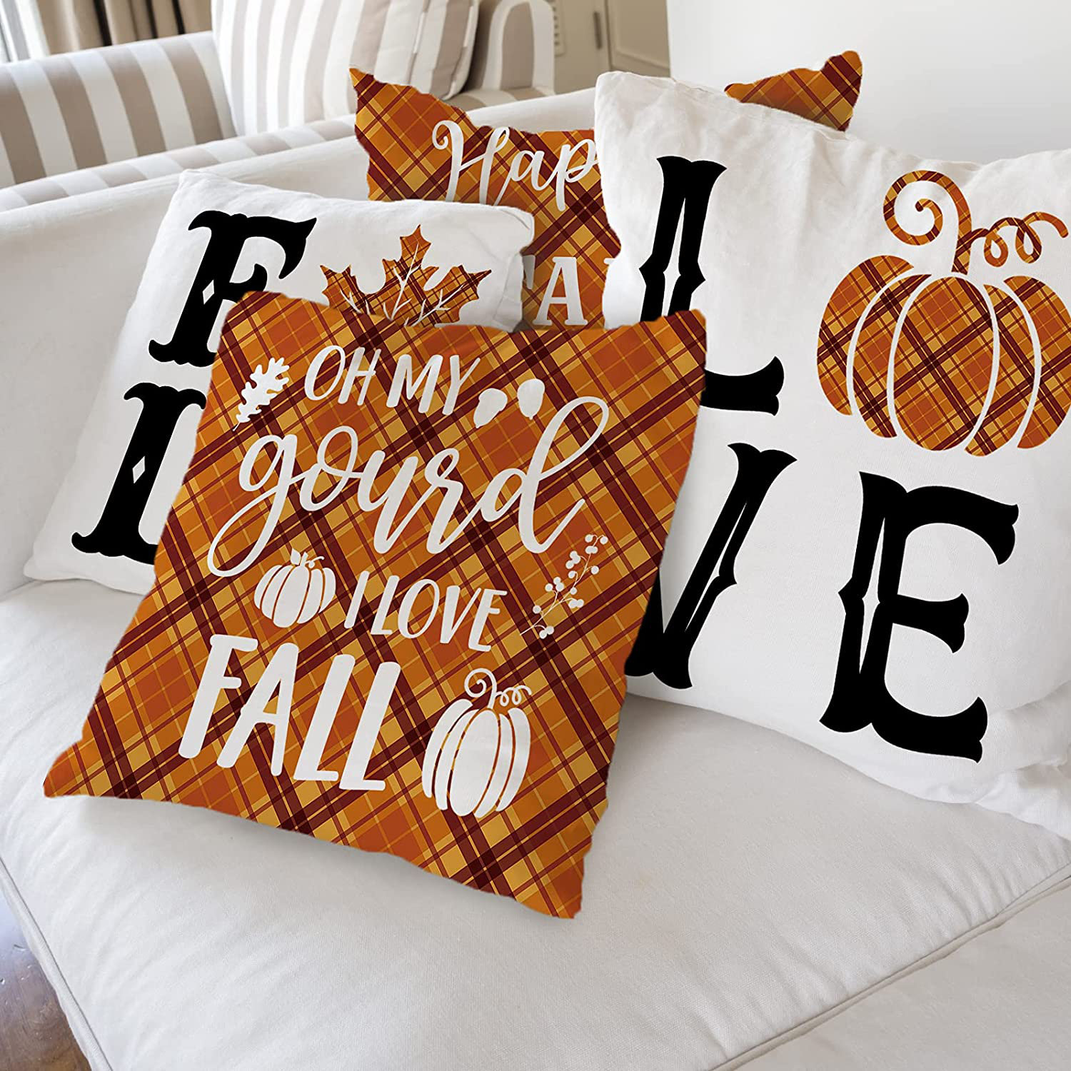 orange fall pillows