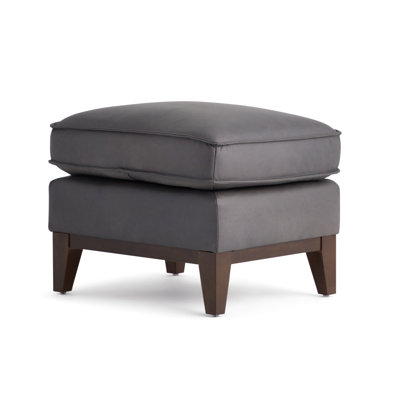 Cascades 21" Wide Genuine Leather Rectangle Standard Ottoman by Joss and Main