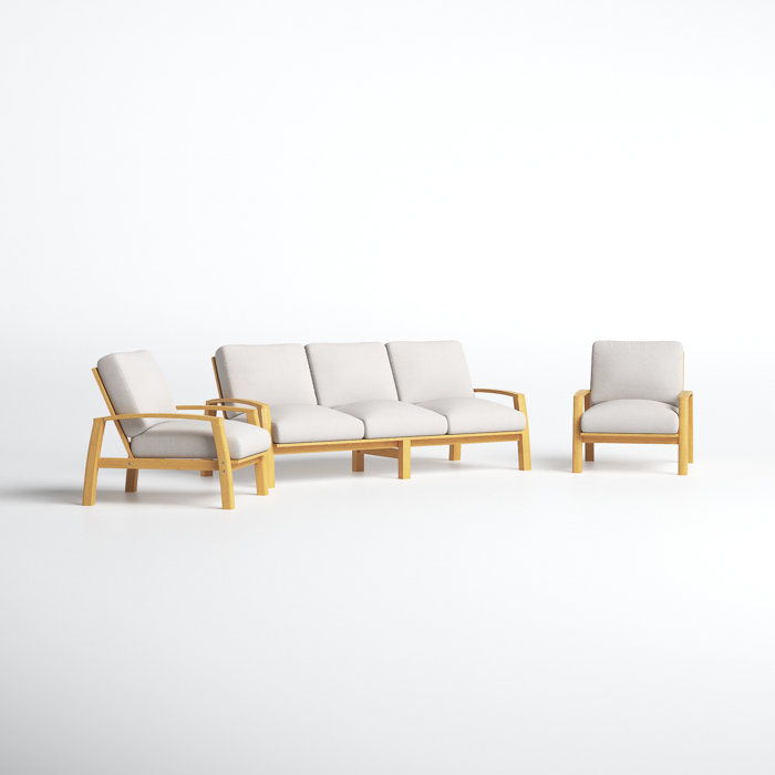 Joss and Main Sean 3 Piece Sofa Seating Group with Cushions