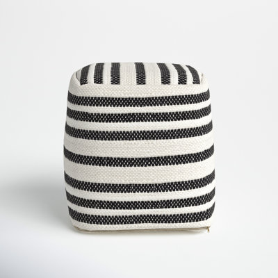 Williamsburg 16" Wide Square Striped Pouf Ottoman by Joss and Main