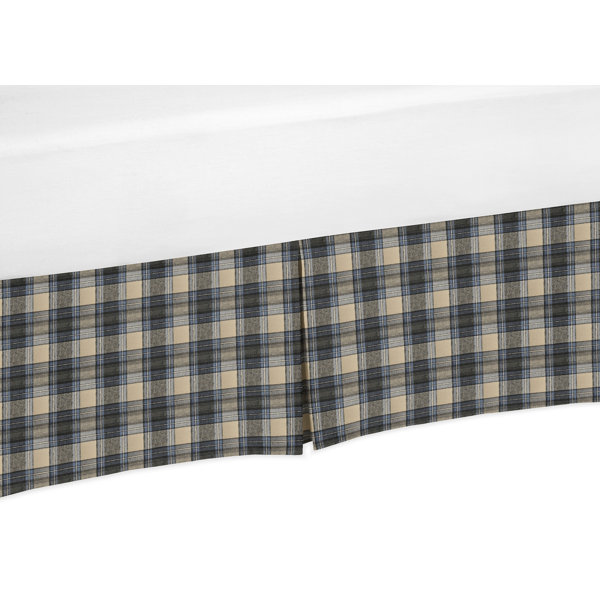 grey plaid crib skirt