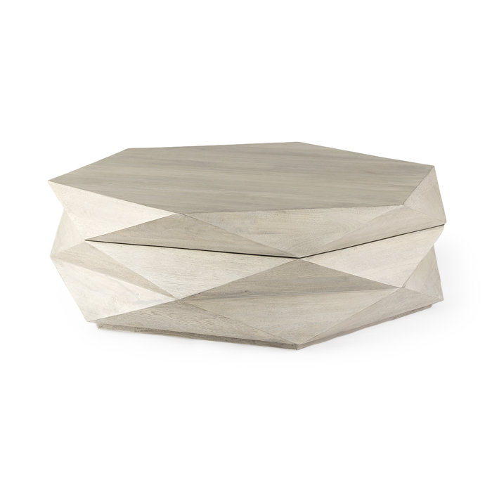 Joss and Main Malonne Solid Wood Lift Top Block Coffee Table with Storage
