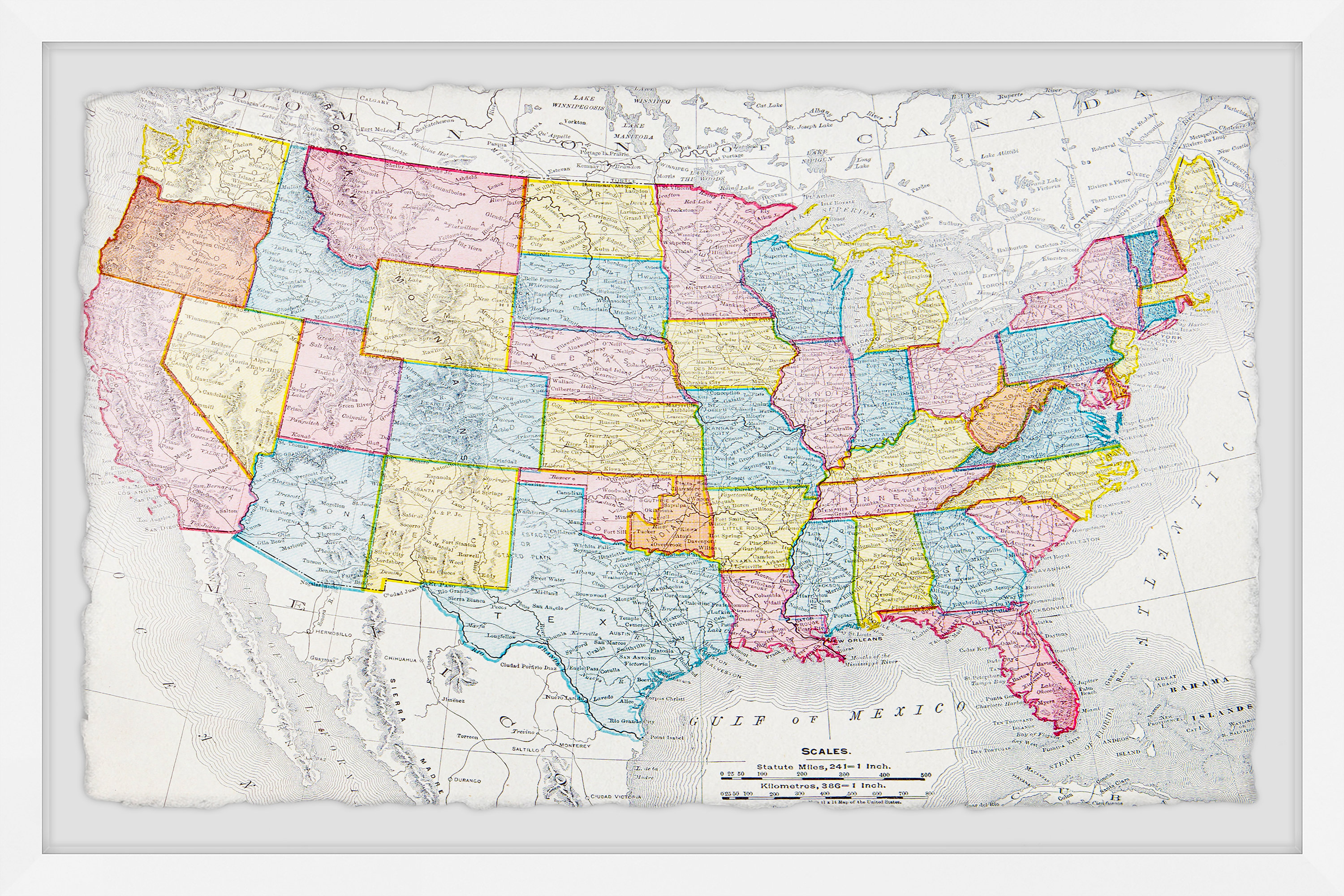 Trinx A Colorful Map By Marmont Hill Picture Frame Print Wayfair