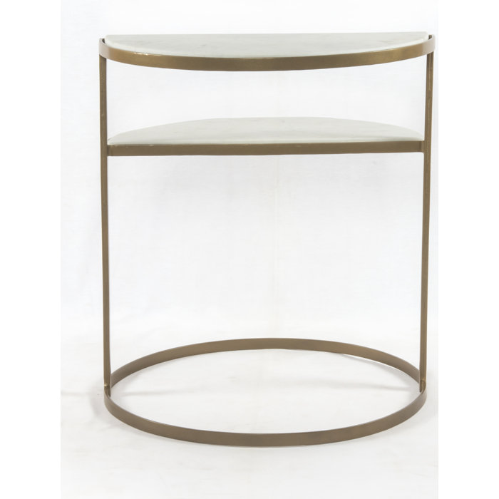 Joss and Main Genuine Marble Frame End Table with Storage