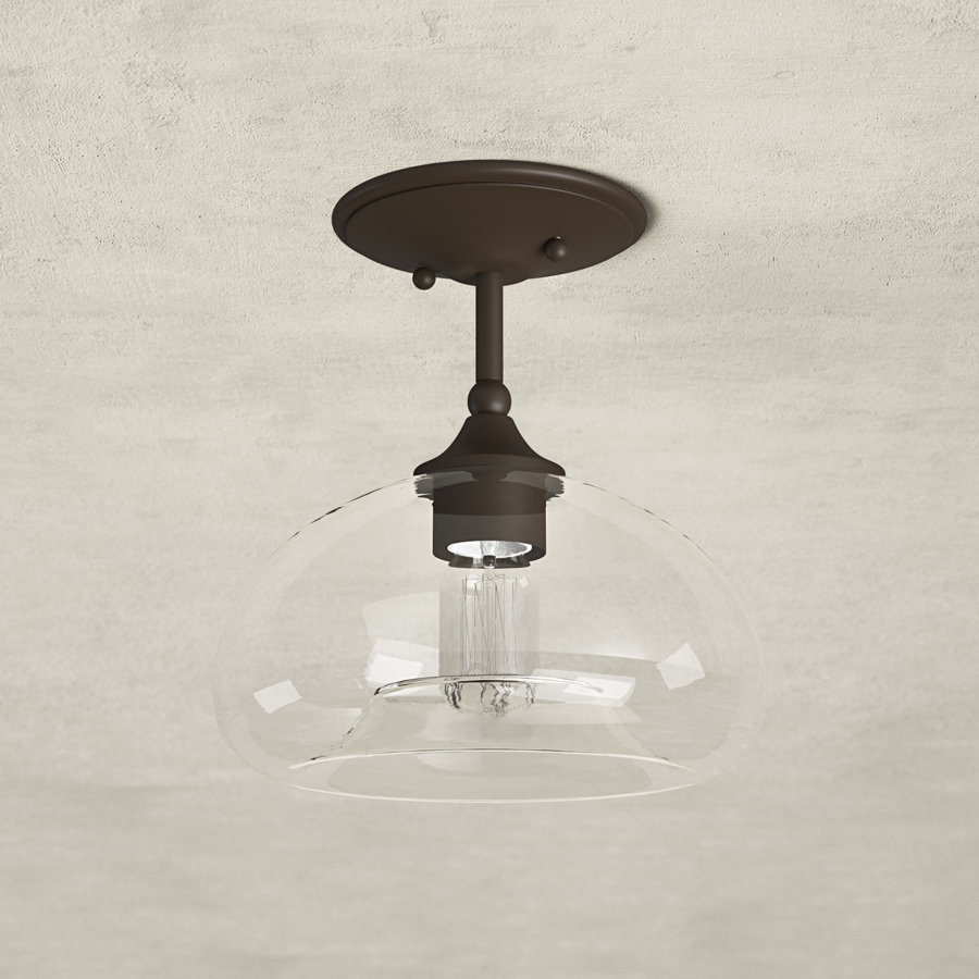 Dibble 1-Light 10.75" Dome Ambient Semi Flush Mount