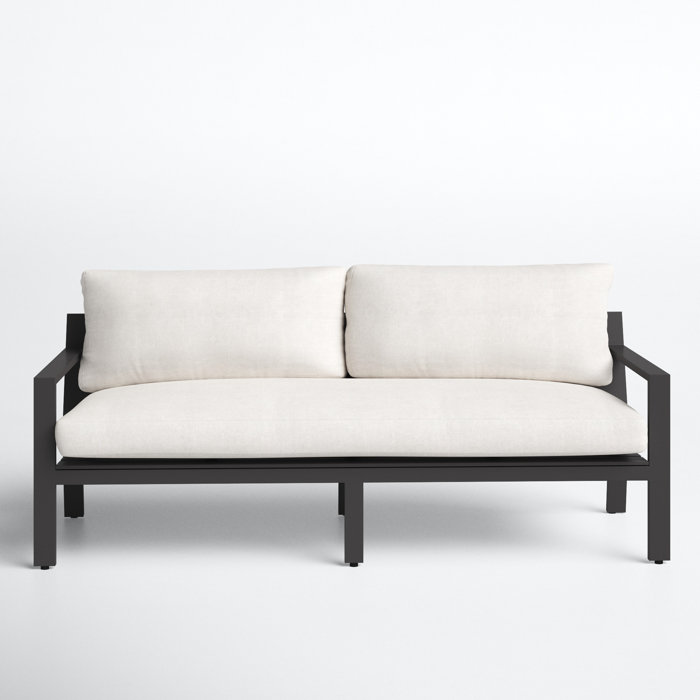 Joss and Main Delarosa 75" Wide Outdoor Patio Sofa with Sunbrella Cushions