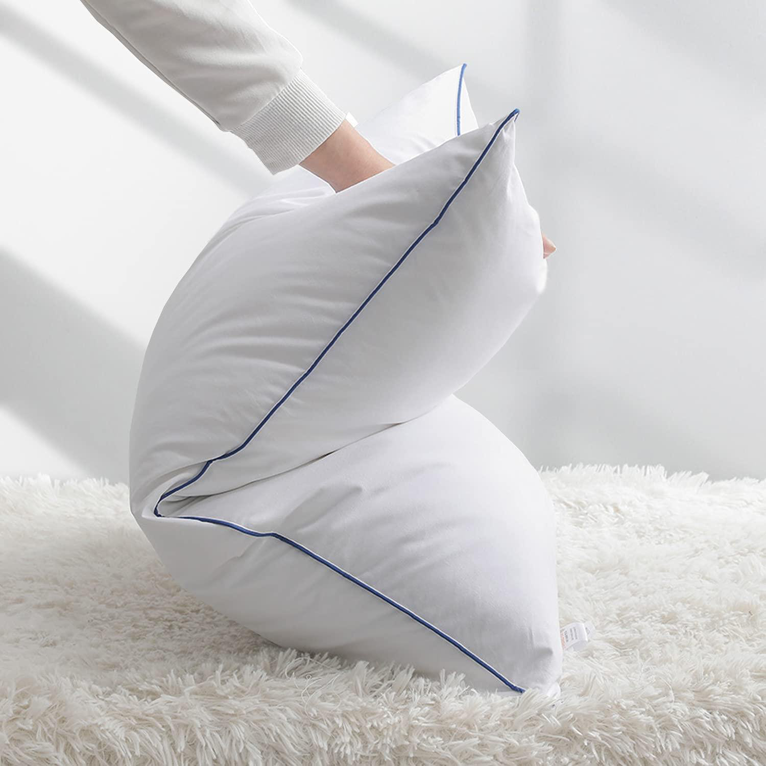 grey feather pillows