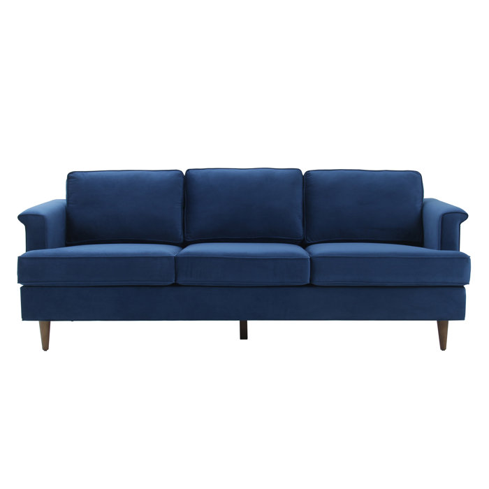Joss and Main Steffen 87.4" Wide Velvet Rolled Arm Sofa