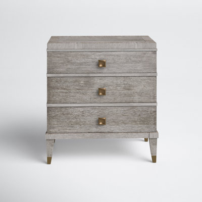 Polaris 3 - Drawer Solid Wood Nightstand in Gray by Joss and Main