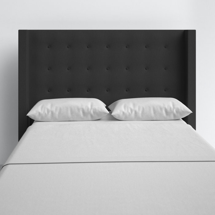 Joss and Main Harcourt Upholstered Solid Wood Wingback Headboard