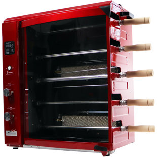 Gas Rotisserie Grill with 5 Skewers and Upper Tray
