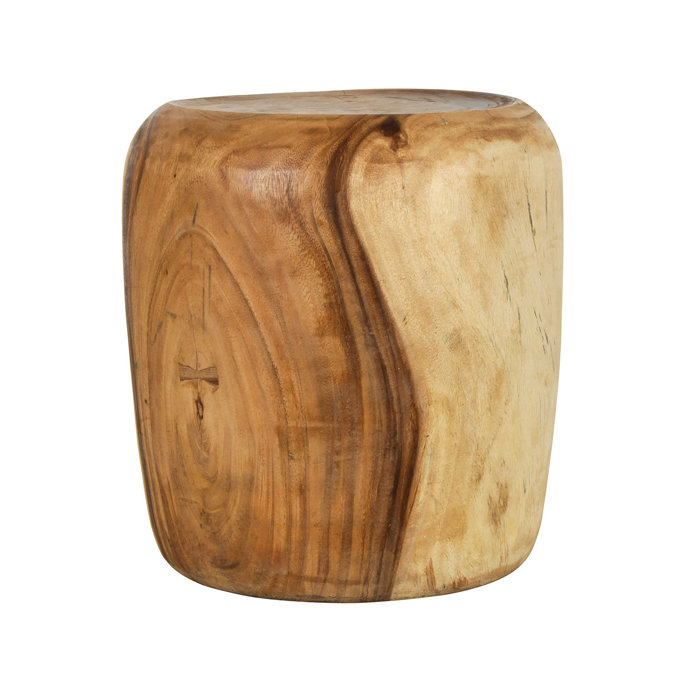 Joss and Main Mitch Wood Drum Side Table