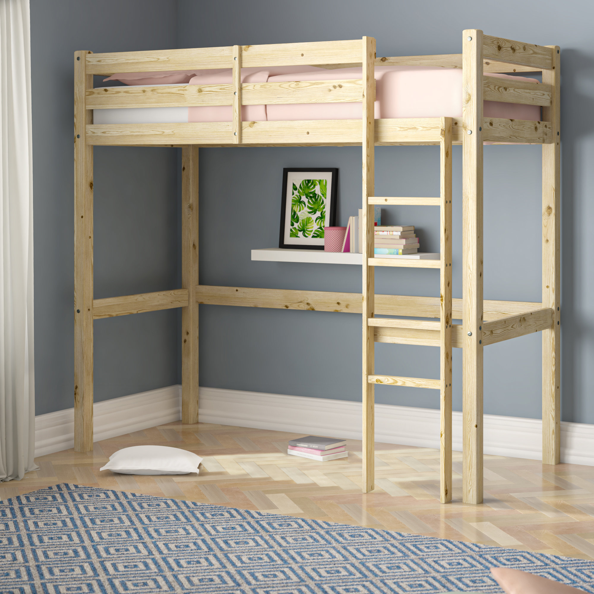 small single loft bed